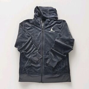 Jordan Nike Velour Hoodie Navy Blue Youth Girls XL